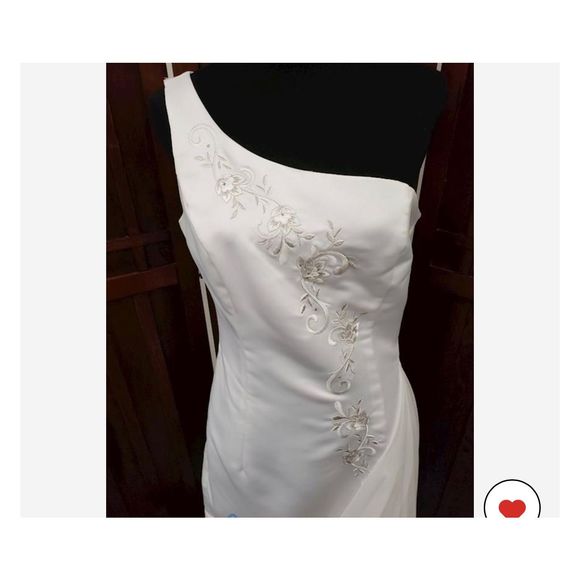 Jessica McClintock sz 10 One Shoulder Wedding Dress - Picture 1 of 6